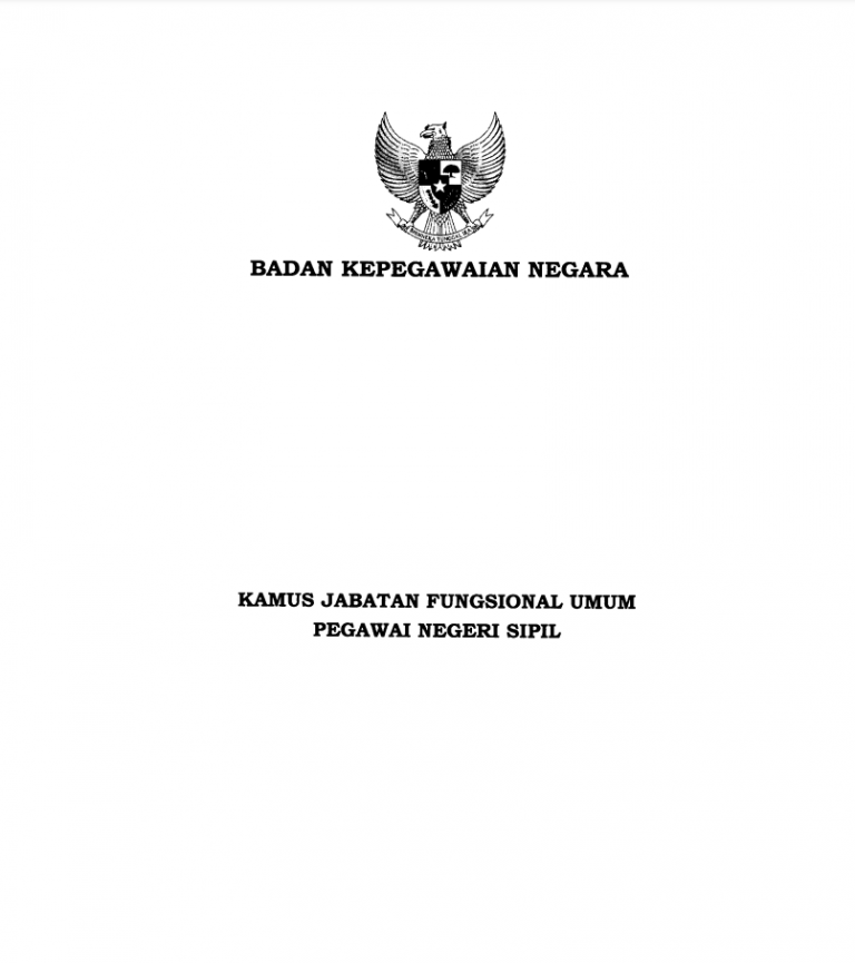 Cover Peraturan Kepala BKN Nomor 3 Tahun 2013 Tentang Kamus Jabatan Fungsional Umum Pegawai Negeri Sipil
