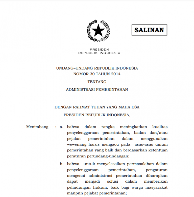 Cover UU Nomor 30 Tahun 2014